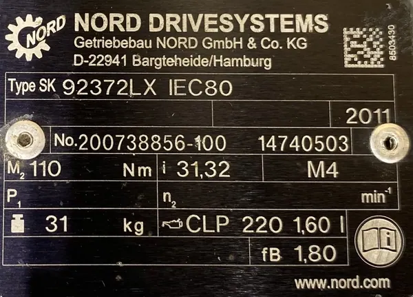 Motoreduktor / przekładnia 0,55kW 44obr. 3fazowy NORD - zdjęcie 3