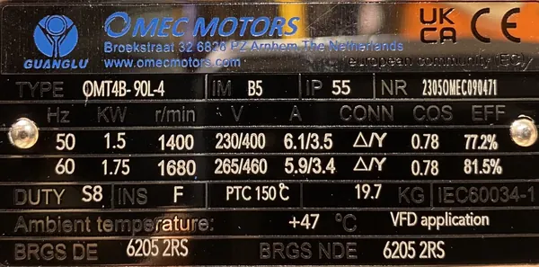Motoreduktor / przekładnia 1,5kW 23obr. HAMULEC - zdjęcie 2
