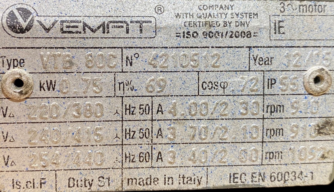 motoreduktor / przekładnia 0,75kW 200obr. 3fazowy - zdjęcie 2