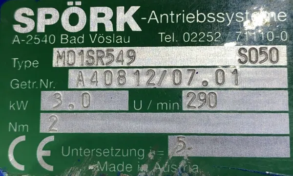 Motoreduktor / przekładnia 3kW 290obr. - zdjęcie 3