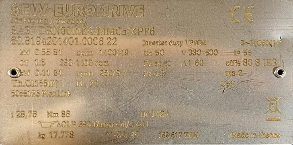 Motoreduktor / przekładnia 0,11-0,55kW 9,7-49obr. 3fazowy SEW - zdjęcie 2