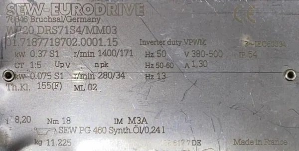 Motoreduktor / przekładnia 0,075-0,37kW 34-171obr. 3fazowy SEW - zdjęcie 2