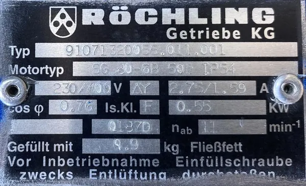 Motoreduktor / przekładnia 0,55kW 11obr. 3fazowy - zdjęcie 2