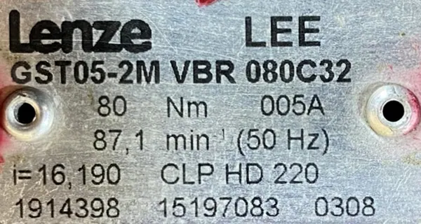 Motoreduktor / przekładnia 0,75kW 87,1obr. 3fazowy Lenze - zdjęcie 3