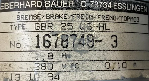 Motoreduktor / przekładnia 0,25kW 89obr. 3fazowy HAMULEC BAUER - zdjęcie 4