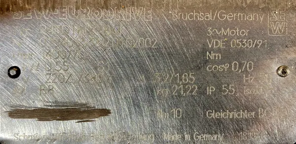 Motoreduktor / przekładnia 0,55kW 70obr. 3fazowy SEW - zdjęcie 2