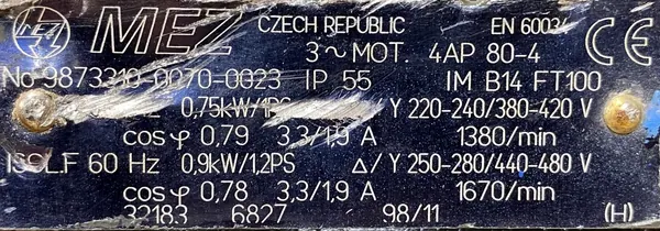 Motoreduktor / przekładnia 0,75kW 34,5obr. 3fazowy - zdjęcie 2