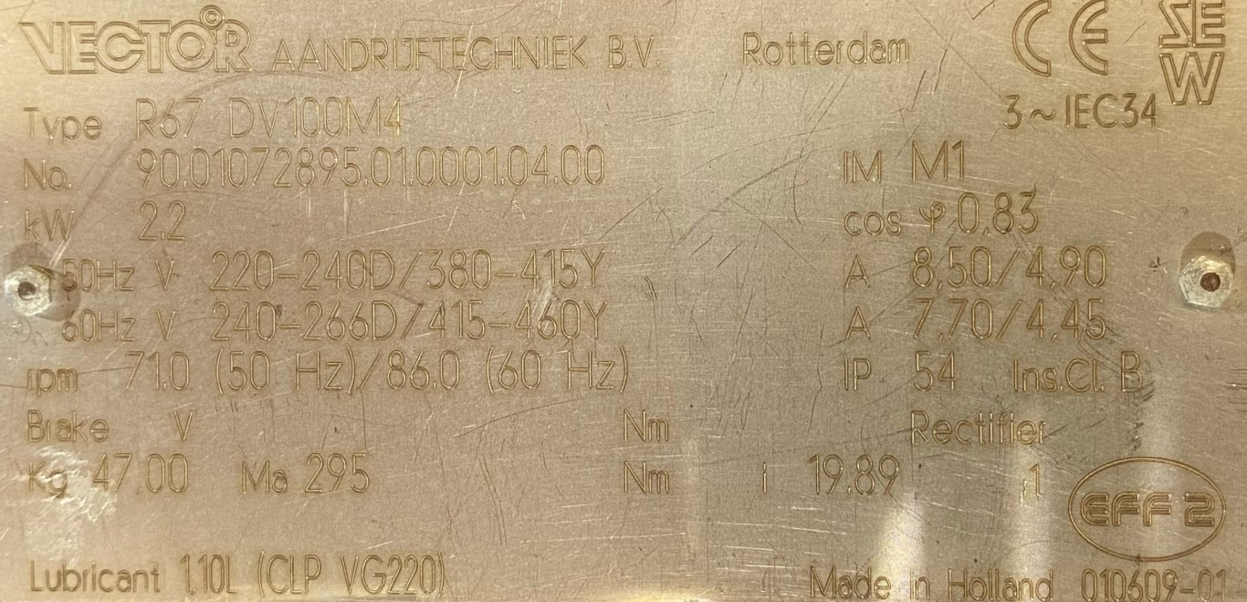 motoreduktor / przekładnia 2,2kW 71obr. SEW - zdjęcie 2