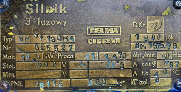 Silnik elektryczny 18,5kW 1470obr. 3fazowy CELMA Ex 500V - zdjęcie 2