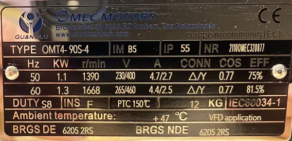 Motoreduktor / przekładnia 1,1kW 188obr. 3fazowy - zdjęcie 2