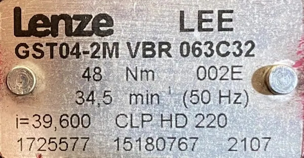 Motoreduktor / przekładnia 0,18kW 34,5obr. 3fazowy HAMULEC Lenze - zdjęcie 3
