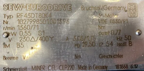 Motoreduktor / przekładnia 0,55kW 71obr. 3fazowy SEW - zdjęcie 2