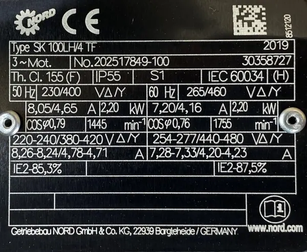 Motoreduktor / przekładnia 2,2kW 248obr. NORD - zdjęcie 2
