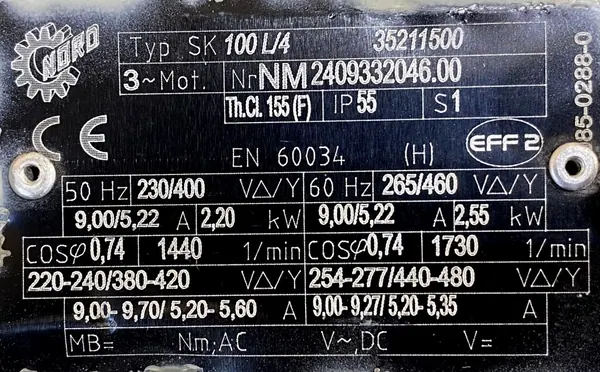 Motoreduktor / przekładnia 2,2kW 174obr. NORD - zdjęcie 2