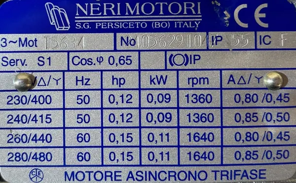 Silnik elektryczny 0,09kW 1360obr. 3fazowy - zdjęcie 2