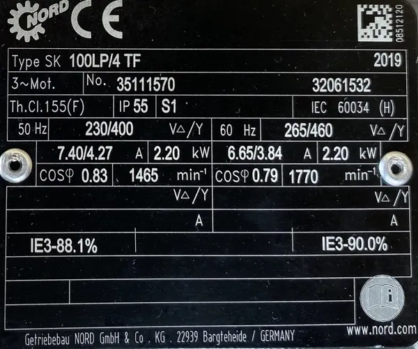 Motoreduktor / przekładnia 2,2kW 58obr. NORD - zdjęcie 2
