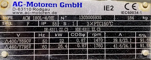 Silnik elektryczny 22kW 1470obr. 3fazowy IE2 - zdjęcie 2