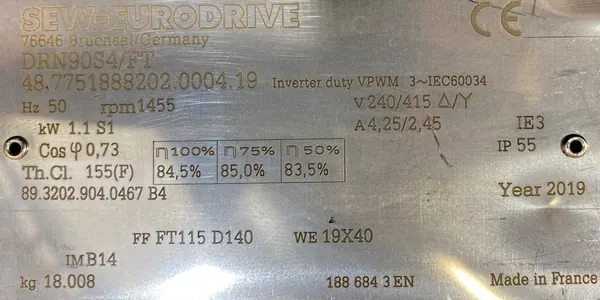 Motoreduktor / przekładnia 1,1kW 48obr. 3fazowy - zdjęcie 2