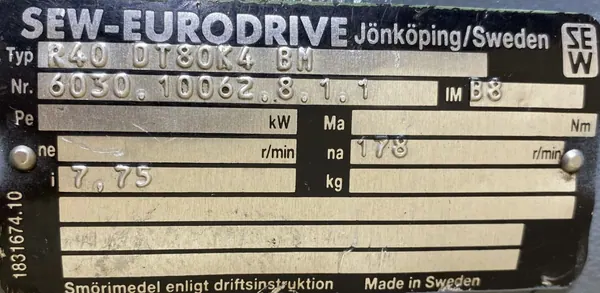 Motoreduktor / przekładnia 0,55kW 178obr. 3fazowy HAMULEC SEW - zdjęcie 3