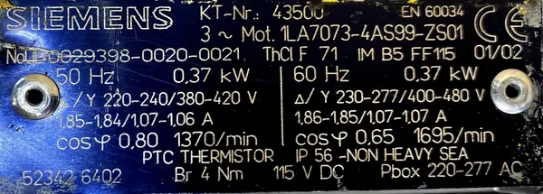 Motoreduktor / przekładnia 0,37kW 19,4obr. 3fazowy HAMULEC - zdjęcie 2
