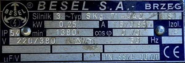 Motoreduktor / przekładnia 0,25kW 138obr. 3fazowy - zdjęcie 2