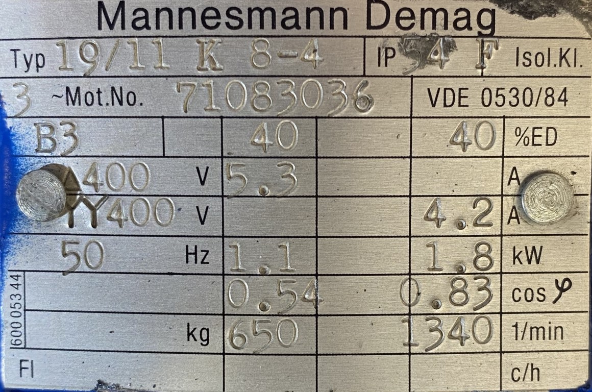silnik elektryczny dwubiegowy 1,1/1,8kW 650/1340obr. HAMULEC - zdjęcie 2