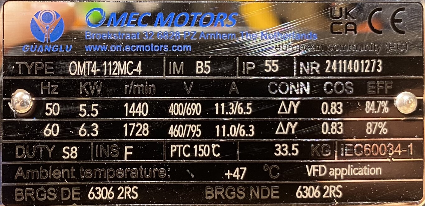 motoreduktor / przekładnia 5,5kW 37obr. (112B14) - zdjęcie 2