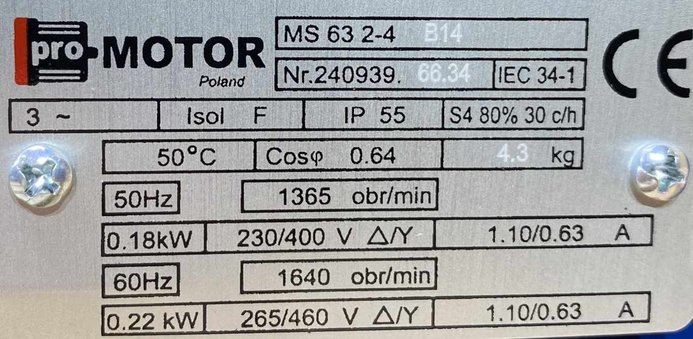 motoreduktor / przekładnia 0,18kW 17obr. 3fazowy - zdjęcie 2