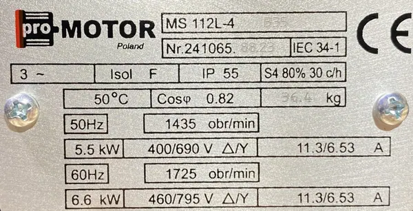 Motoreduktor / przekładnia 5,5kW 144obr. - zdjęcie 2