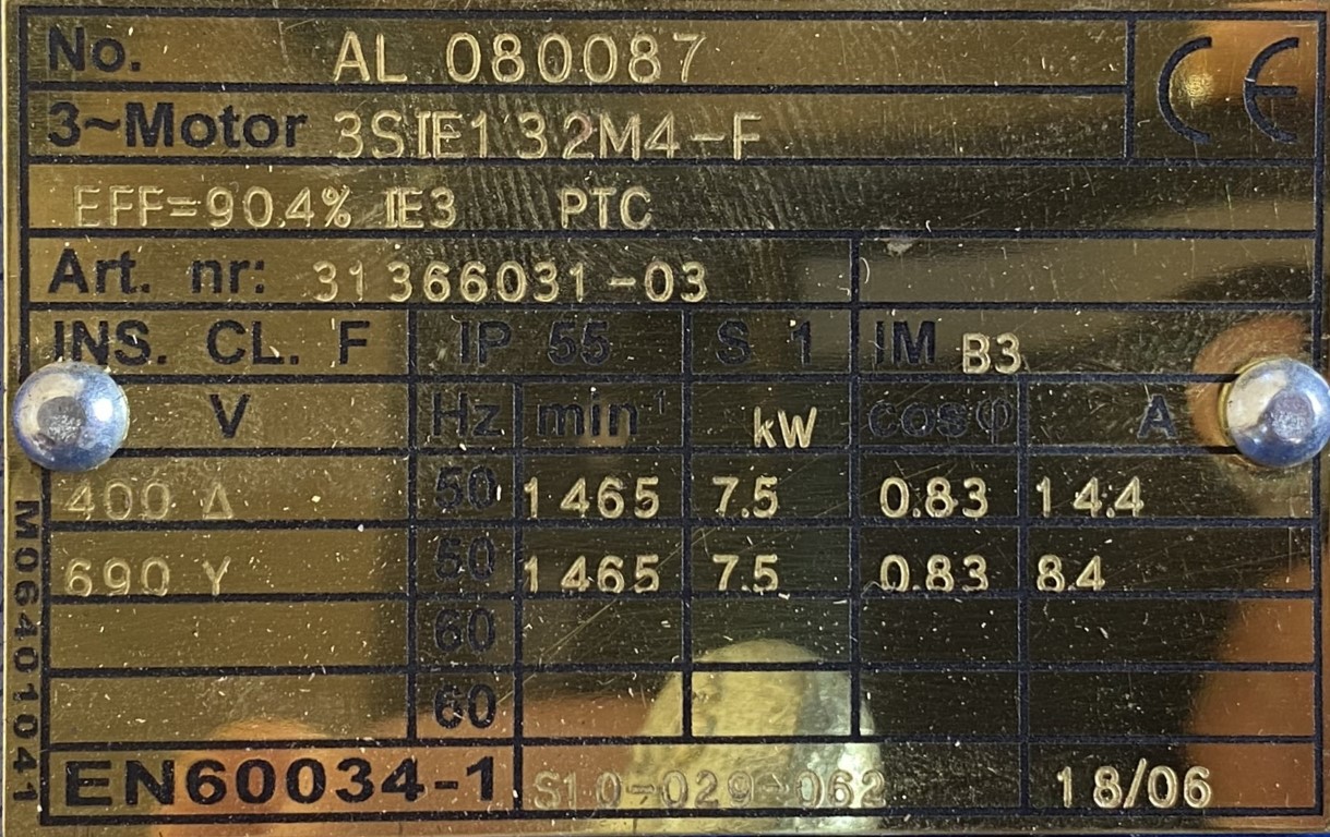 silnik elektryczny 7,5kW 1465obr. 3fazowy OBCE CHŁODZENIE INDUKTA IE3 - zdjęcie 2