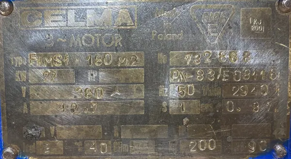 Silnik elektryczny 22kW 2940obr. 3fazowy CELMA Ex - zdjęcie 2
