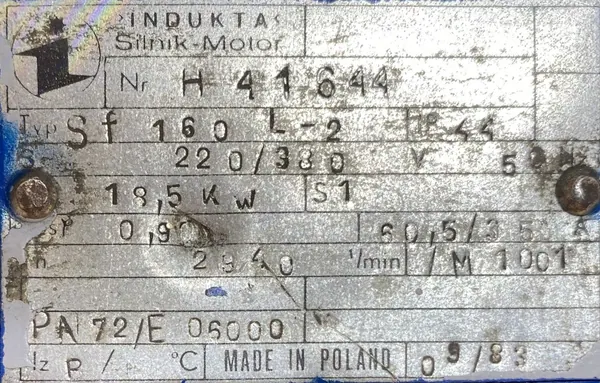Silnik elektryczny 18,5kW 2940obr. 3fazowy INDUKTA - zdjęcie 2
