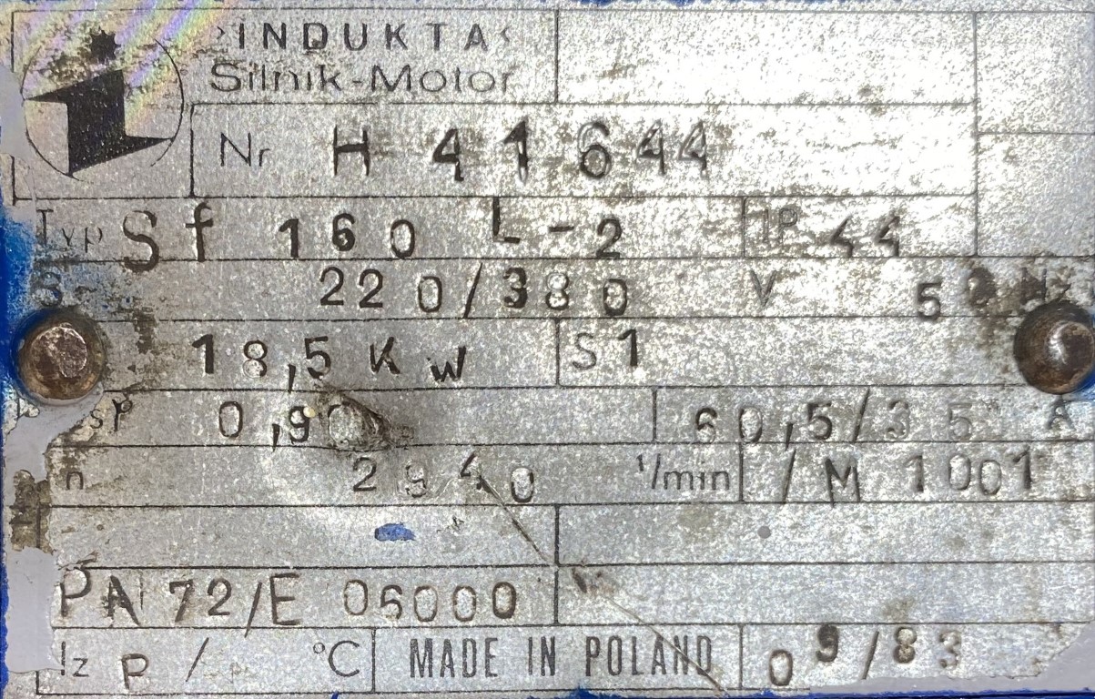 silnik elektryczny 18,5kW 2940obr. 3fazowy INDUKTA - zdjęcie 2