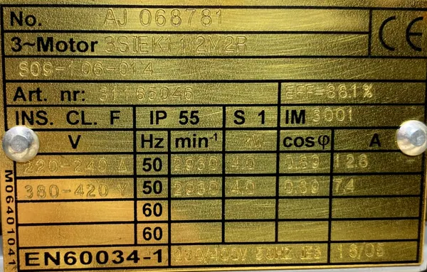 Silnik elektryczny 4kW 2930obr. 3fazowy IE3 - zdjęcie 2
