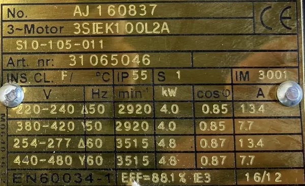 Silnik elektryczny 4kW 2920obr. 3fazowy IE3 - zdjęcie 2