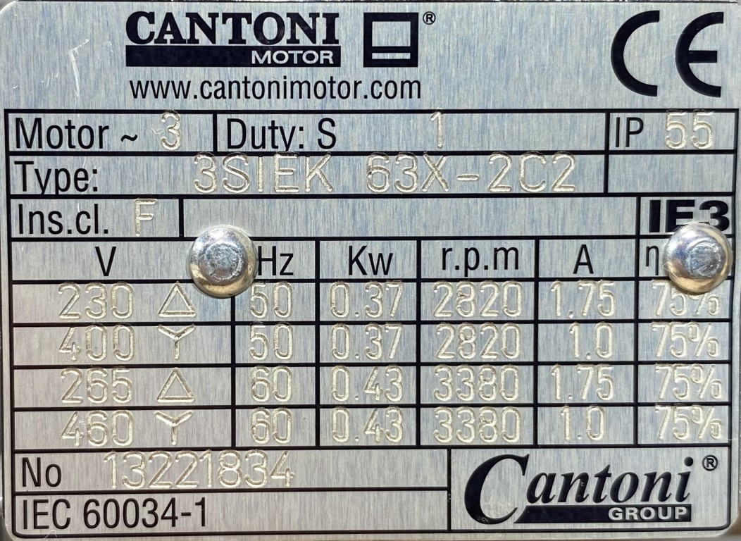 silnik elektryczny 0,37kW 2920obr. 3fazowy IE3 - zdjęcie 2