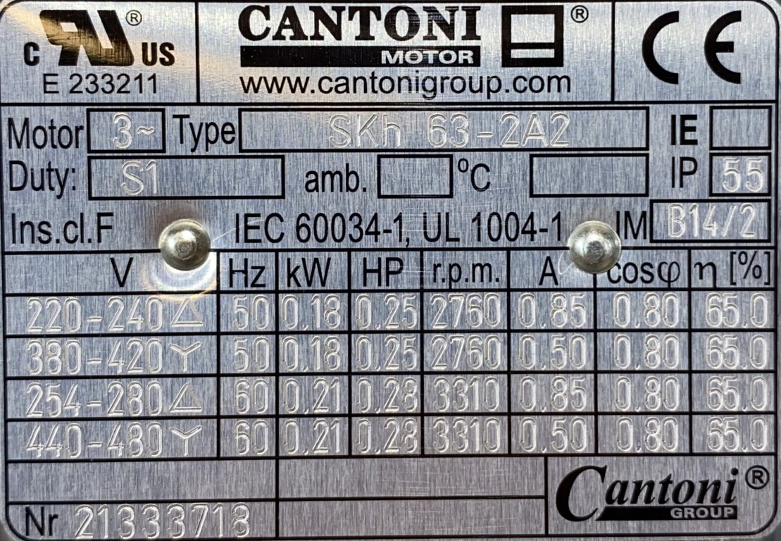 silnik elektryczny 0,18kW 2760obr. 3fazowy - zdjęcie 2
