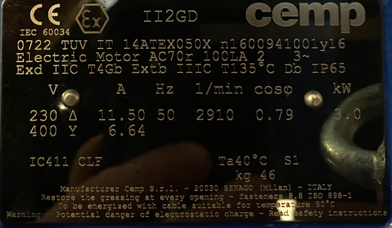 silnik elektryczny 3kW 2910obr. 3fazowy Ex B3 - zdjęcie 2