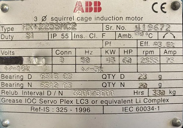 Silnik elektryczny 45kW 2955obr. 3fazowy ABB - zdjęcie 2