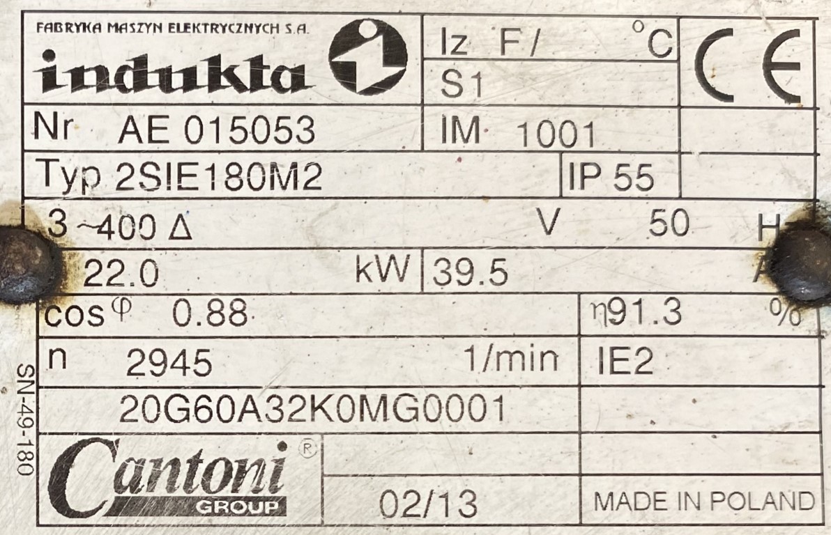 silnik elektryczny 22kW 2945obr. INDUKTA IE2 - zdjęcie 2