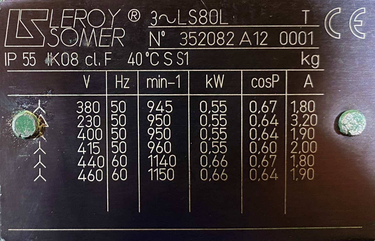 silnik elektryczny 0,55kW 950obr. 3fazowy - zdjęcie 2