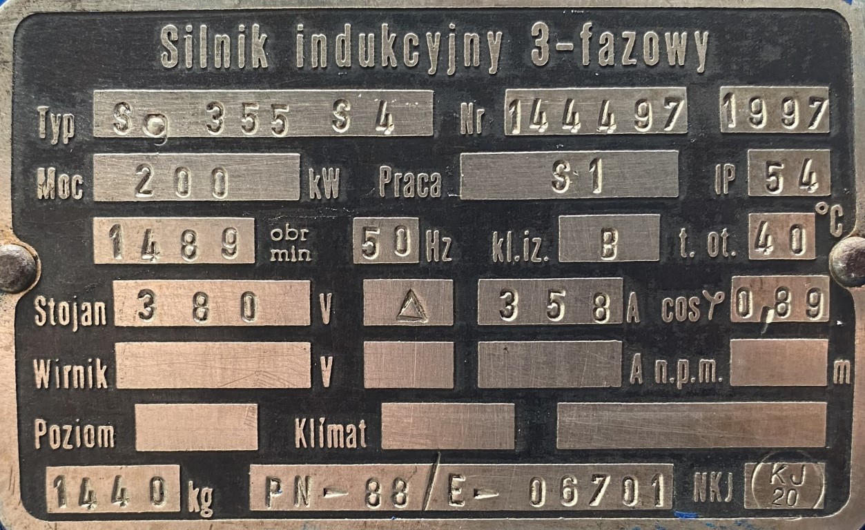 silnik elektryczny 200kW 1489obr. 3fazowy EMIT - zdjęcie 2