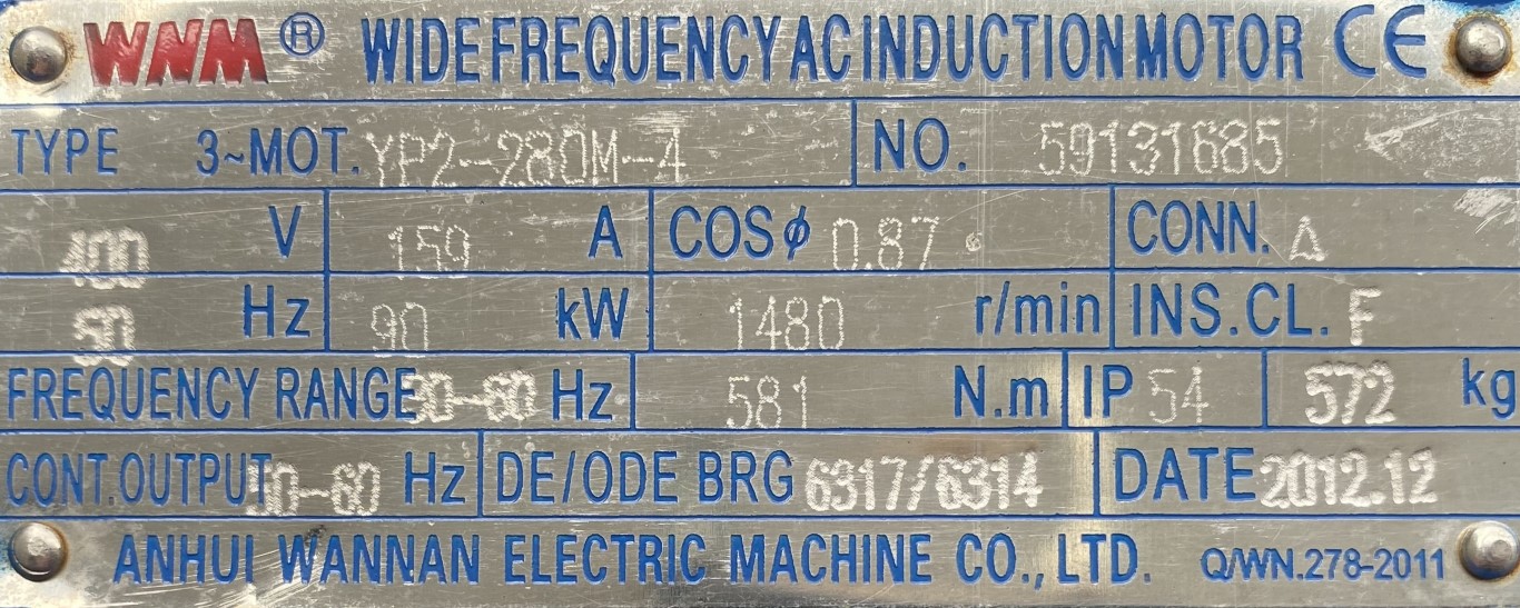 silnik elektryczny 90kW 1480obr. 3fazowy - zdjęcie 2