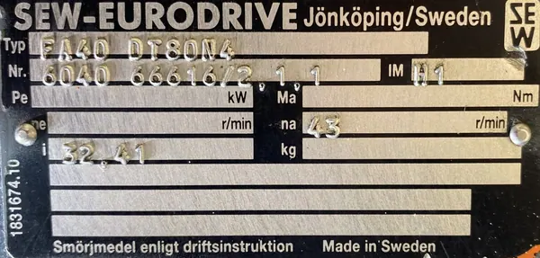 Motoreduktor / przekładnia 0,55kW 43obr. 3fazowy HAMULEC SEW - zdjęcie 3