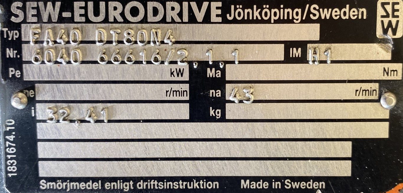 motoreduktor / przekładnia 0,55kW 43obr. 3fazowy HAMULEC SEW - zdjęcie 3