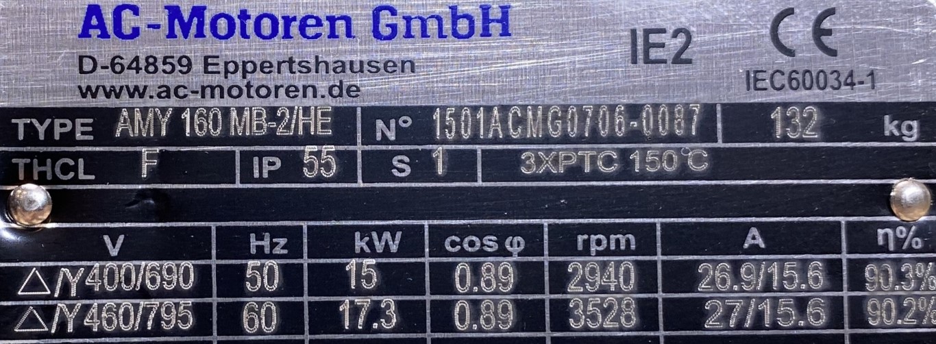 silnik elektryczny 15kW 2940obr. 3fazowy 160B3 IE2 - zdjęcie 2