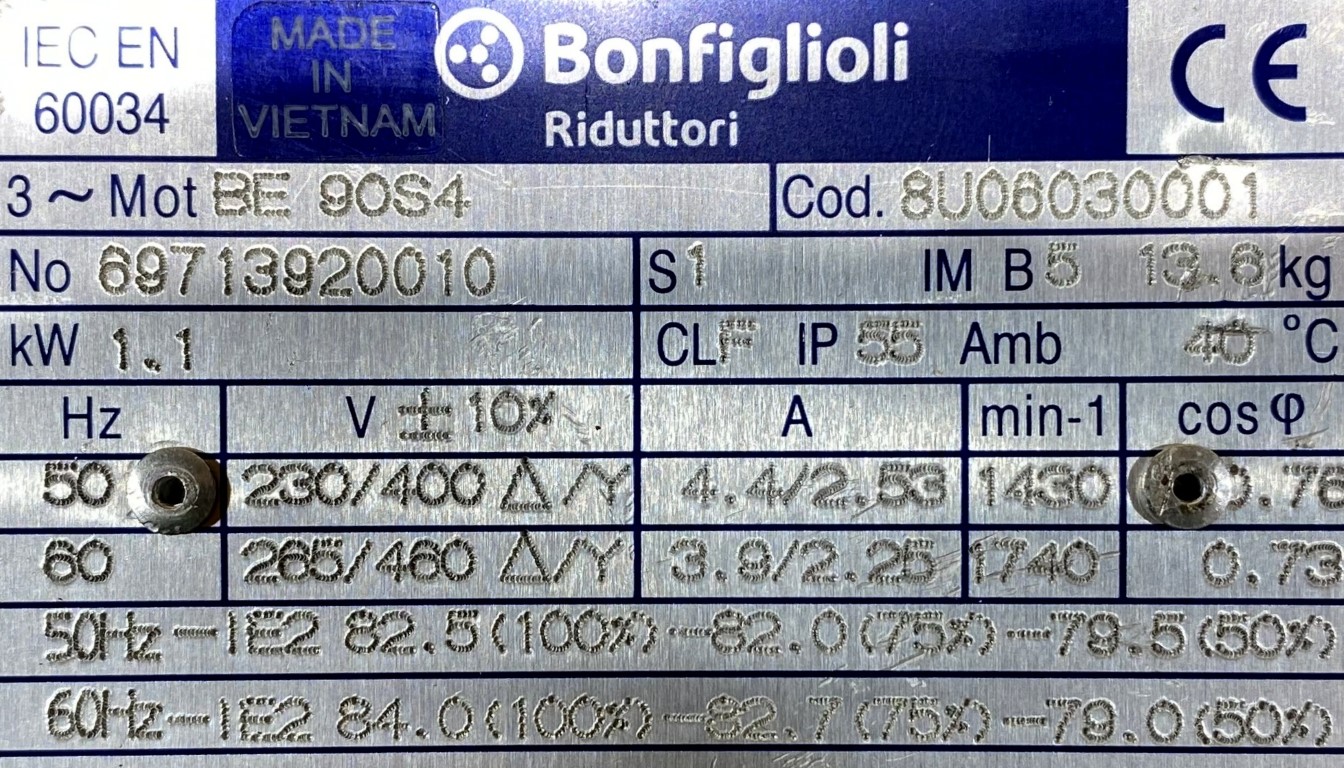 silnik elektryczny 1,1kW 1430obr. 3fazowy IE2 (B) - zdjęcie 2