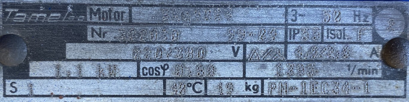 silnik elektryczny 1,1kW 1395obr. 3fazowy Tamel - zdjęcie 2