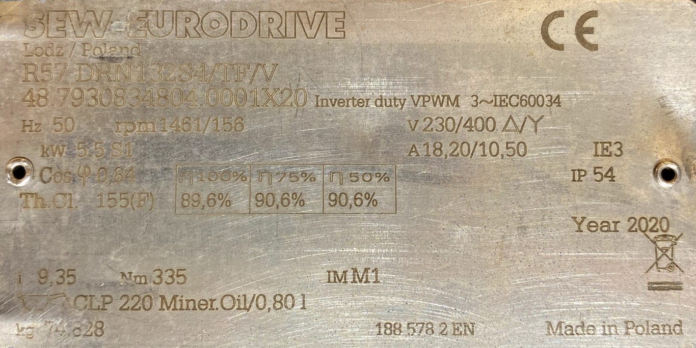 motoreduktor / przekładnia 5,5kW 156obr. SEW - zdjęcie 2