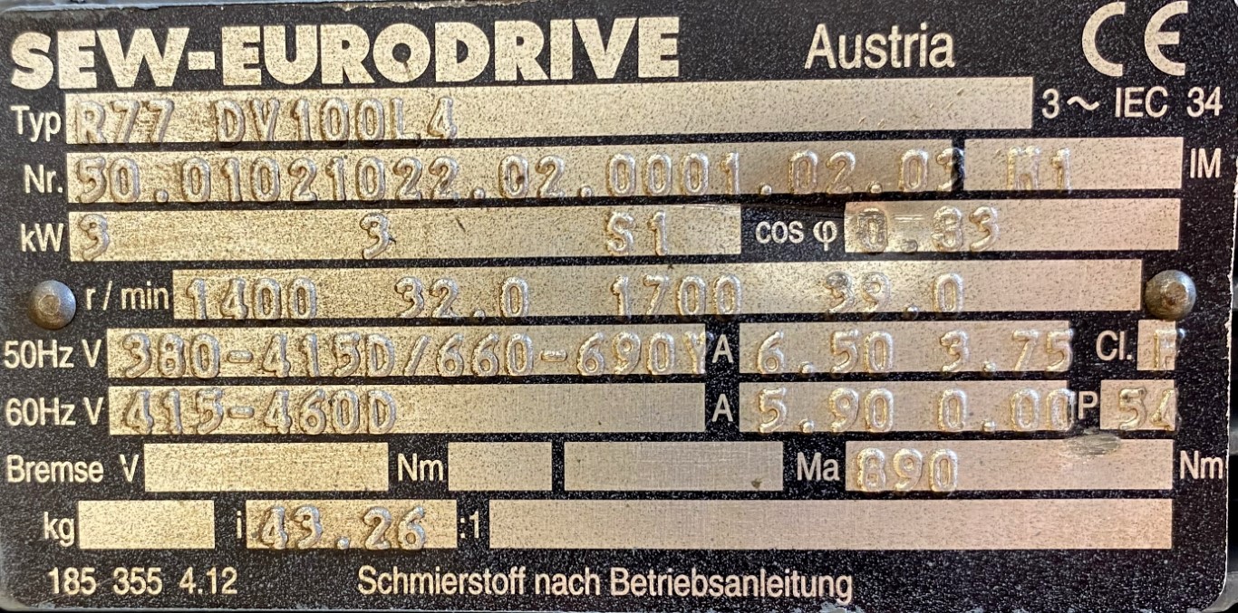 motoreduktor / przekładnia 3kW 32obr. SEW - zdjęcie 2